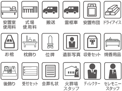 プランに含まれるサービスのアイコン